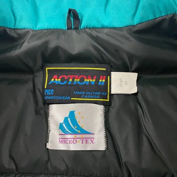 NWT 80s Vintage Rice Sportswear Action II Ski Jacket Mens 38 Color Block Green - Picture 8 of 16
